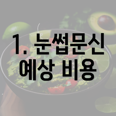 1. 눈썹문신 예상 비용