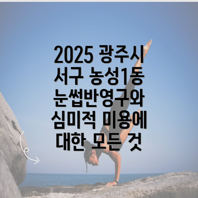 2025 광주시 서구 농성1동 눈썹반영구와 심미적 미용에 대한 모든 것