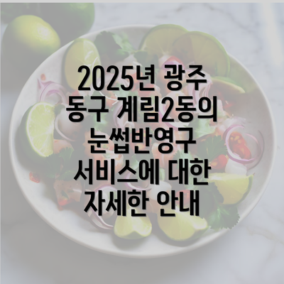 2025년 광주 동구 계림2동의 눈썹반영구 서비스에 대한 자세한 안내