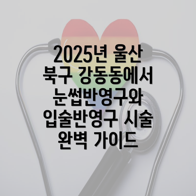 2025년 울산 북구 강동동에서 눈썹반영구와 입술반영구 시술 완벽 가이드