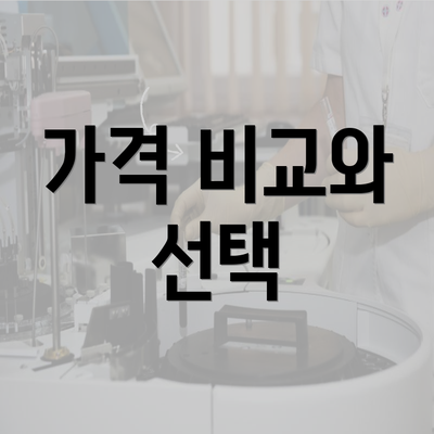 가격 비교와 선택