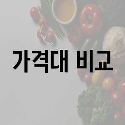 가격대 비교