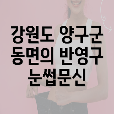 강원도 양구군 동면의 반영구 눈썹문신