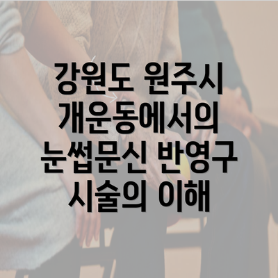 강원도 원주시 개운동에서의 눈썹문신 반영구 시술의 이해