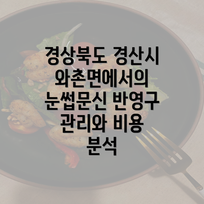 경상북도 경산시 와촌면에서의 눈썹문신 반영구 관리와 비용 분석