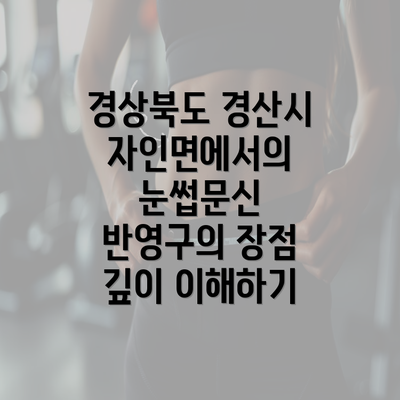 경상북도 경산시 자인면에서의 눈썹문신 반영구의 장점 깊이 이해하기