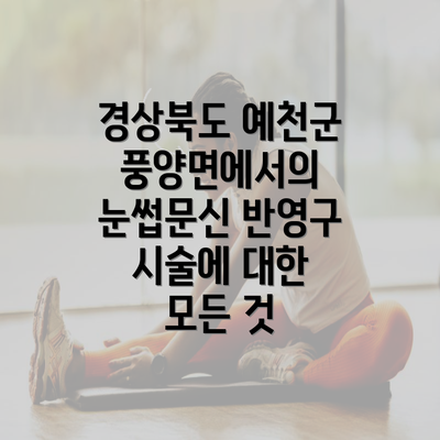 경상북도 예천군 풍양면에서의 눈썹문신 반영구 시술에 대한 모든 것