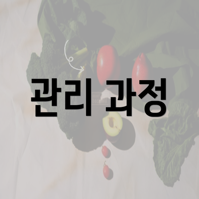 관리 과정