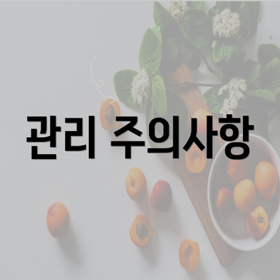 관리 주의사항