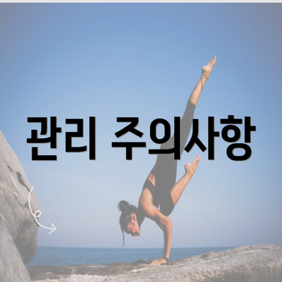 관리 주의사항