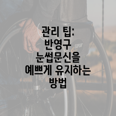 관리 팁: 반영구 눈썹문신을 예쁘게 유지하는 방법