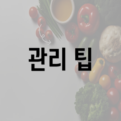 관리 팁