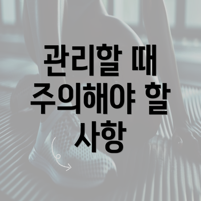 관리할 때 주의해야 할 사항