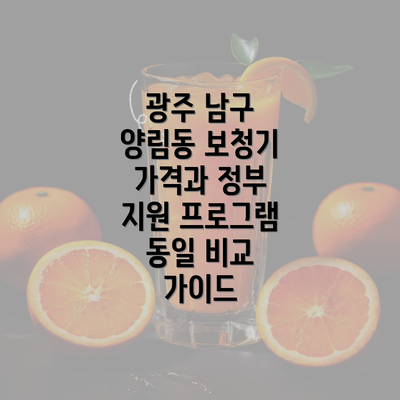 광주 남구 양림동 보청기 가격과 정부 지원 프로그램 동일 비교 가이드