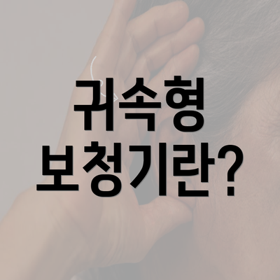 귀속형 보청기란?