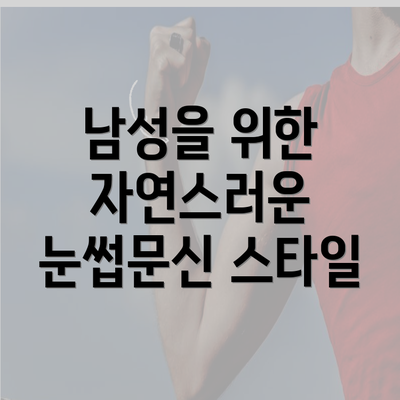 남성을 위한 자연스러운 눈썹문신 스타일