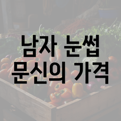 남자 눈썹 문신의 가격