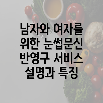 남자와 여자를 위한 눈썹문신 반영구 서비스 설명과 특징