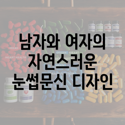 남자와 여자의 자연스러운 눈썹문신 디자인