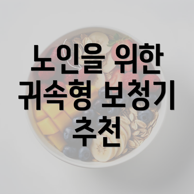 노인을 위한 귀속형 보청기 추천