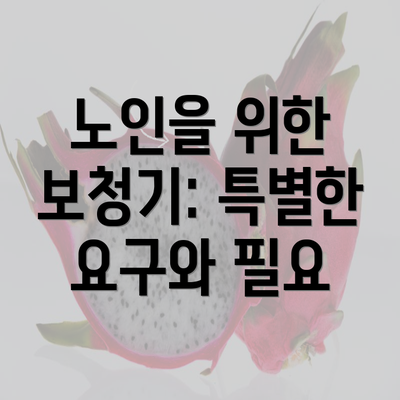 노인을 위한 보청기: 특별한 요구와 필요