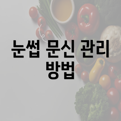 눈썹 문신 관리 방법