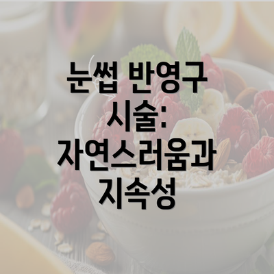 눈썹 반영구 시술: 자연스러움과 지속성