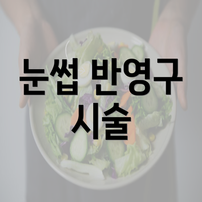 눈썹 반영구 시술