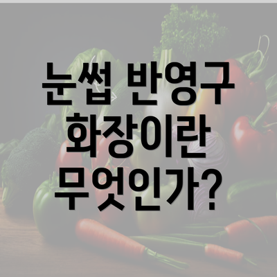 눈썹 반영구 화장이란 무엇인가?