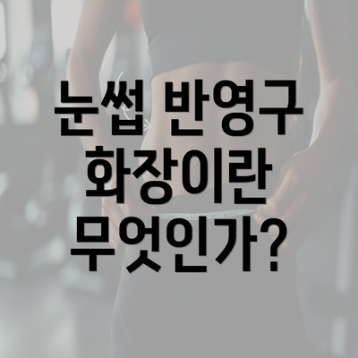 눈썹 반영구 화장이란 무엇인가?