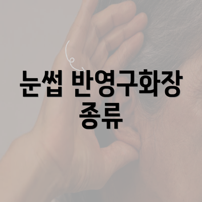 눈썹 반영구화장 종류