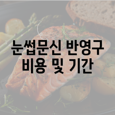 눈썹문신 반영구 비용 및 기간