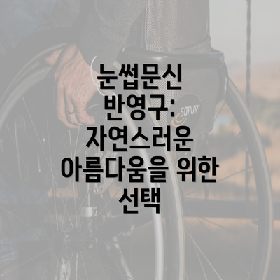 눈썹문신 반영구: 자연스러운 아름다움을 위한 선택