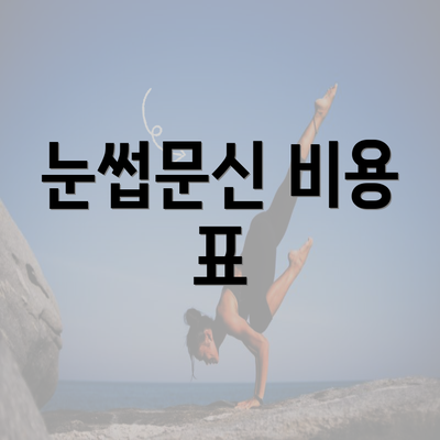 눈썹문신 비용 표