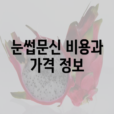 눈썹문신 비용과 가격 정보