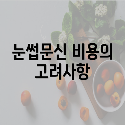 눈썹문신 비용의 고려사항