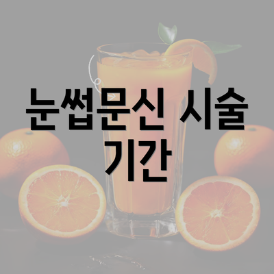 눈썹문신 시술 기간