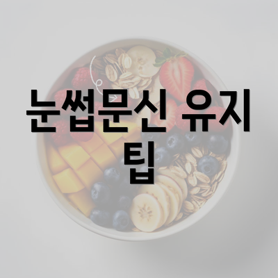 눈썹문신 유지 팁