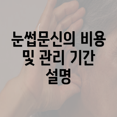 눈썹문신의 비용 및 관리 기간 설명