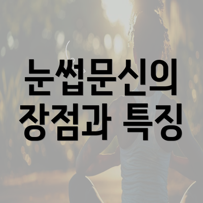 눈썹문신의 장점과 특징