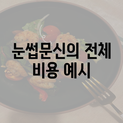 눈썹문신의 전체 비용 예시