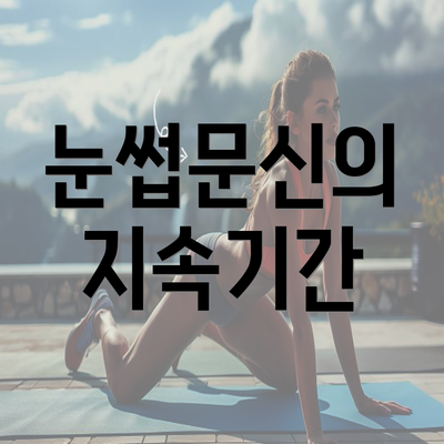 눈썹문신의 지속기간