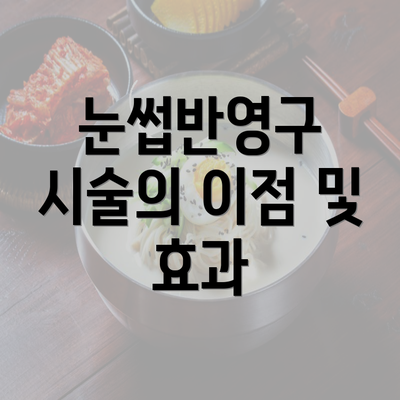 눈썹반영구 시술의 이점 및 효과