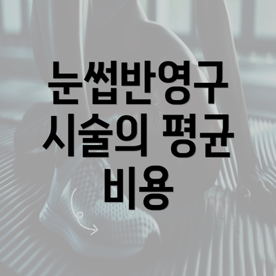 눈썹반영구 시술의 평균 비용