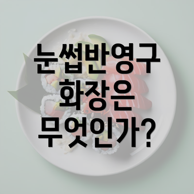 눈썹반영구 화장은 무엇인가?