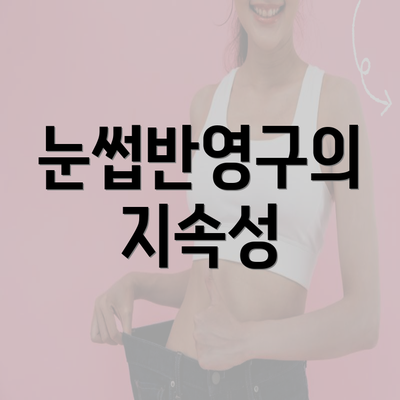 눈썹반영구의 지속성