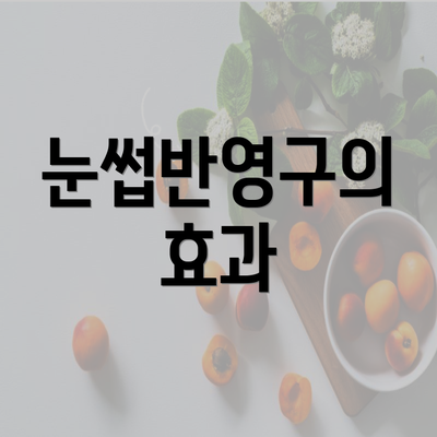 눈썹반영구의 효과