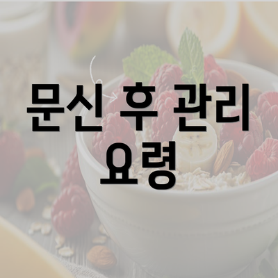 문신 후 관리 요령