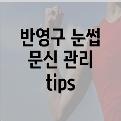 반영구 눈썹 문신 관리 tips