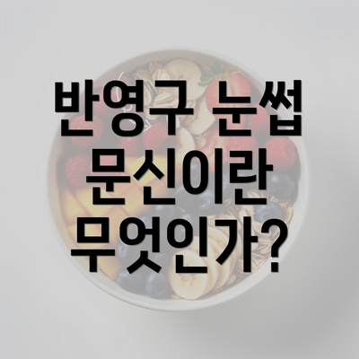 반영구 눈썹 문신이란 무엇인가?